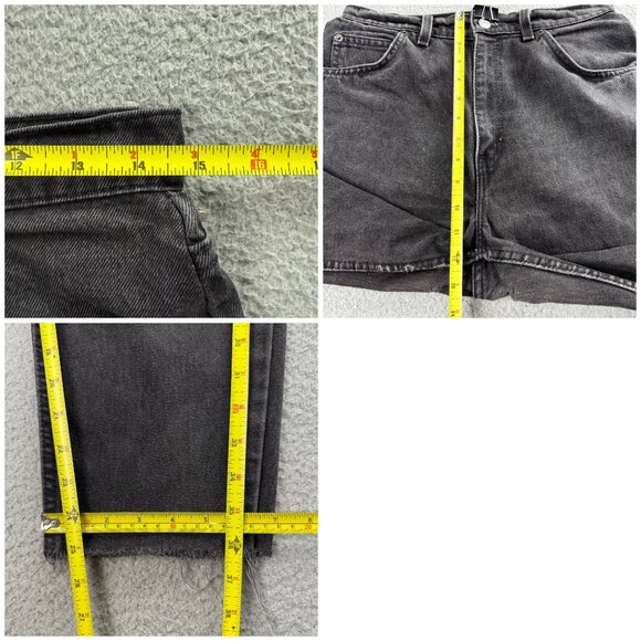 Vintage Levis 921 Jeans Womens 10 Black Grey Orange Tab Raw Hem Denim USA Made - Picture 11 of 11